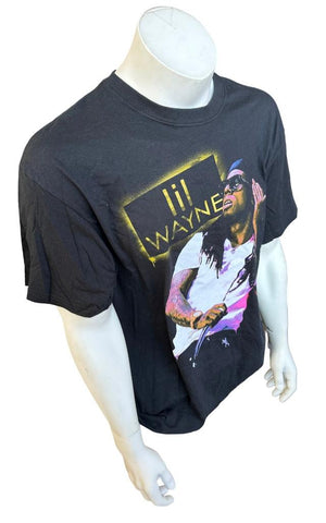 Gildan Men's Lil Wayne Graphic Black Shirt Short Sleeve Size Large