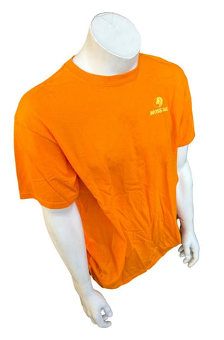 Anvil Men's Mossy Oak Tree Graphic Orange Short Sleeve Shirt Size Large