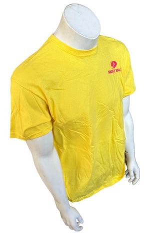 Anvil Men's Mossy Oak Tree Graphic Yellow Short Sleeve Shirt Size Large