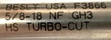 Bestly 5/8"-18 NF Spiral Hand Tap USA Turbo-Cut HS GH3 F3866