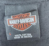 Harley Davidson Men's Skull Motorcycle Black Short Sleeve Shirt Size Large