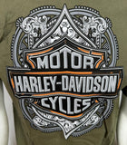 Harley Davidson Men's Green Motorcycle Short Sleeve Shirt Size Medium