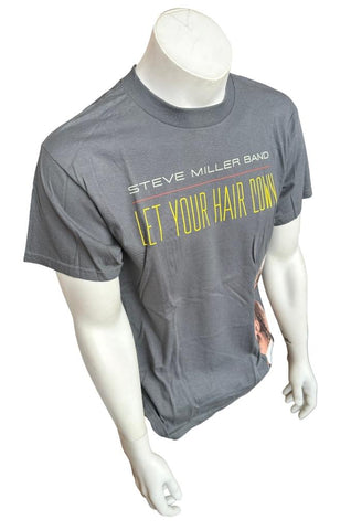 Alstyle Men's Steve Miller Band Let Your Hair Down Gray Shirt Size Medium