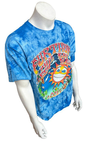 Gildan Men's Furthur 2011 Tour Tie Dye Blue Short Sleeve Shirt Size Large