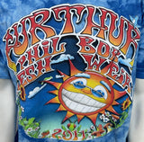 Gildan Men's Furthur 2011 Tour Tie Dye Blue Short Sleeve Shirt Size Large