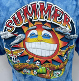Gildan Men's Furthur 2011 Tour Tie Dye Blue Short Sleeve Shirt Size Large