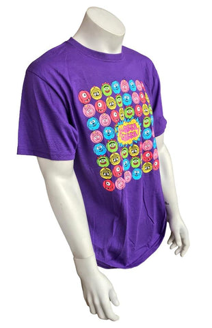 Anvil Men's Yo Gabba Gabba With Characters Graphic Purple Short Sleeve Shirt L
