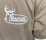Anvil Men's Buck Commander Deer Graphic Hunting Tan Short Sleeve Shirt Large