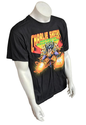Anvil Men's Charlie Sheen Winning Tour 2011 Black Short Sleeve Shirt Size Large