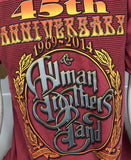Comfort Colors Men's The Allman Brother Band 45 Anniversary Red Shirt Large