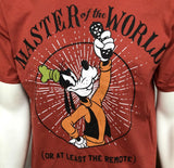 Disney Men's Goofy Master of the World Graphic Red / Orange Shirt Size Medium