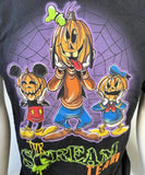 Disney Men's Halloween Scream Team Mickey Mouse Donald Duck Goofy Black Shirt M