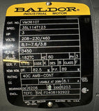 Simco Ion-O-Vac Dust Collector System 3 HP 3450 RPM 208-230/460V Baldor VM3610T