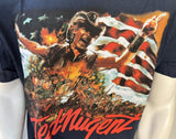 Alystyle Men's Ted Nugent American Flag Navy Short Sleeve Shirt Size Large