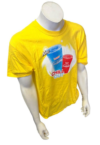 Gildan Men's Dunkin Donuts Coolatta Chill Out Summer Yellow Promo Shirt Large