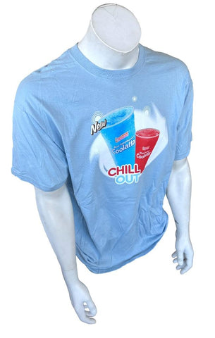 Gildan Men's Dunkin Donuts Coolatta Chill Out Summer Blue Promo Shirt Large