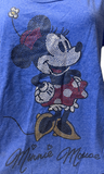 Disney Store Women's Minnie Mouse Sequin Short Sleeve Blue Shirt Size Large