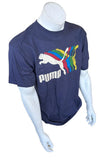 Puma Men's Puma Logo Navy Blue Short Sleeve Shirt Size Large
