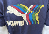 Puma Men's Puma Logo Navy Blue Short Sleeve Shirt Size Large