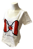 Disney Store Women's Minnie Mouse Canadian Flag Bow White Shirt Size Medium
