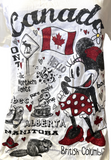 Disney Store Women's Minnie Mouse Glitter Canada Graphic White Shirt Size Medium