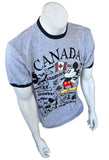 Disney Men's Mickey Mouse Canadian Flag Gray Short Sleeve Shirt Size Medium