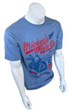 Disney Men's Mickey Mouse Moto Co Motorcycle Blue Short Sleeve Shirt Size Medium
