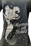 Disney Store Women's Mermaid At Heart Glitter Graphic Black Shirt Size Medium