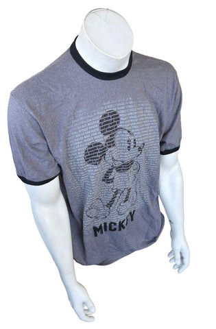 Disney Men's Mickey Mouse Gray Short Sleeve Shirt Size Large