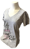 Disney Store Women's Princess My Castle My Rules Glitter Gray Shirt Size Medium