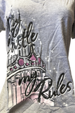Disney Store Women's Princess My Castle My Rules Glitter Gray Shirt Size Medium