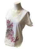 Disney Store Women's Princess My Castle My Rules Glitter White Shirt Size Medium