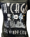 Disney Store Women's Minnie Mouse Chicago The Windy City Glitter Shirt Size M