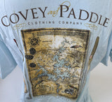 Comfort Colors Men's Covey & Paddle Fishing Light Blue Breast Pocket Shirt Large