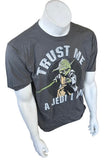 Disney Men's Star Wars Yoda Jedi I Am Light Saber Gray Short Sleeve Shirt Medium