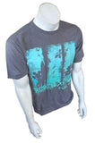 Disney Men's Mickey Mouse Hawaii Surfing Gray Short Sleeve Shirt Size Medium