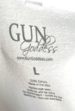 Gun Goddess Women's Flower Graphic White Short Sleeve Shirt Size Large
