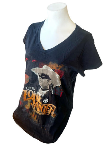 Gildan Disney Parks Women's The Lone Ranger Black Graphic Shirt Size Large