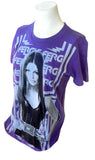 American Apparel Women's Fergie Purple Short Sleeve Graphic Shirt Size Large