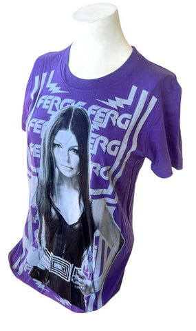 American Apparel Women's Fergie Purple Short Sleeve Graphic Shirt Size Large