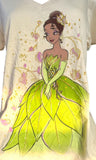 Disney Store Women's Princess Tiana Tan Graphic Short Sleeve Shirt Size Large