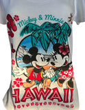 Disney Store Women's Mickey & Minnie Mouse Hawaii White Shirt Size Medium