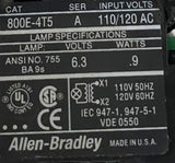 Allen-Bradley 800E-4T5 Push Button Switch Orange 110/120 VAC Series A