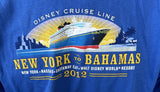 Disney Men's Cruise Line New York Bahamas 2012 Blue Short Sleeve Shirt Large