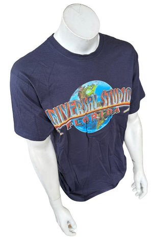 Anvil Men's Universal Studios Florida Navy Blue Short Sleeve Shirt Size Large