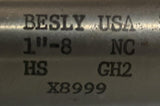Besly Cutting Tools 1"-8 NC HS GH2 Plug Tap X8999