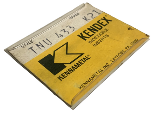 Lot of (5) Kennametal Kendex TNU433 K21 Indexable Inserts