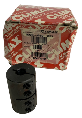 Lot of (6) Climax ISCC-050-037 1/2" X 3/8" Steel Clamping Couplings