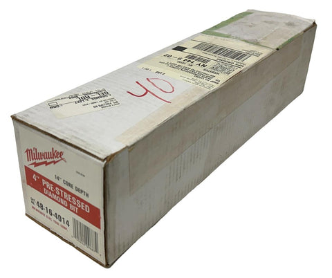 Milwaukee 48-16-4014 Heavy Duty Diamond Core Bit 4" Pre-Stressed 14" Core Depth
