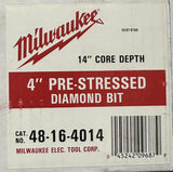 Milwaukee 48-16-4014 Heavy Duty Diamond Core Bit 4" Pre-Stressed 14" Core Depth